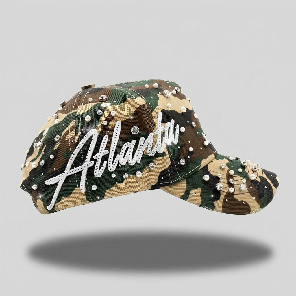 camo rhinstone baseball cap