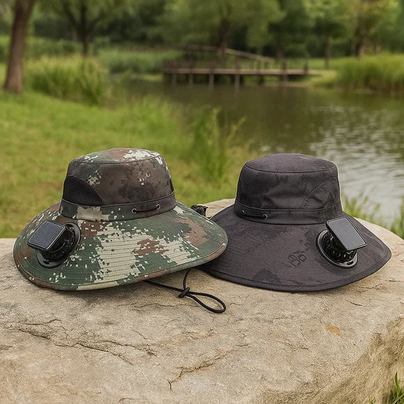 camo bucket hat_with_solar_panel_fishing_hat