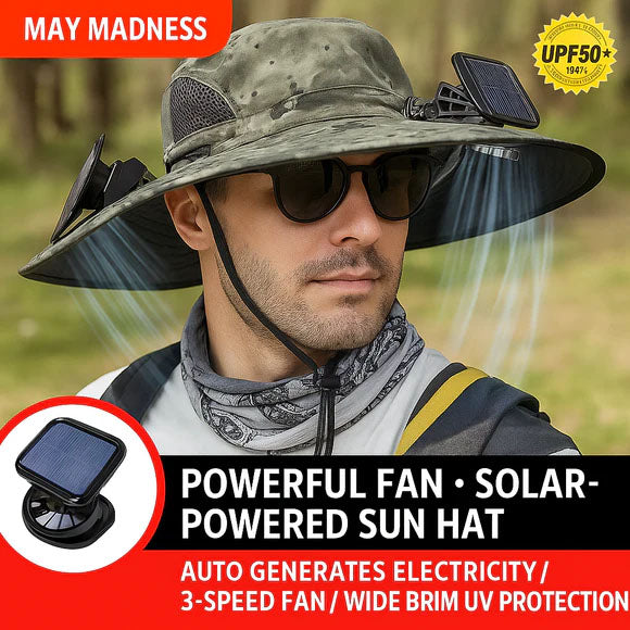 camo bucket hat_with_solar_panel_fishing_hat